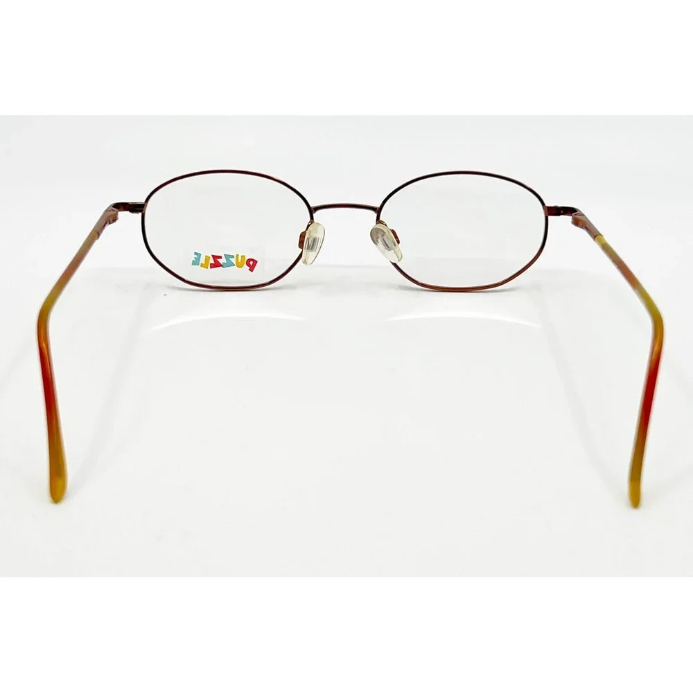 Puzzle Eyeglasses Kids Brown Oval Metal Frames PZ 25 01X0336 125